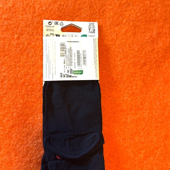 DIM red heart sheer black knee-high fantasy socks made in Italy NWT - Picture 5 of 6